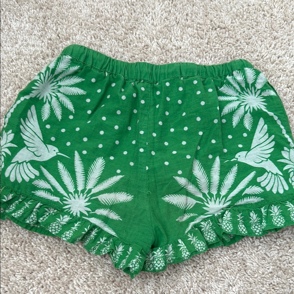 Green Tropical Boden girls shorts - Picture 3 of 3